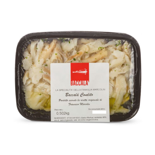 Homemade style Baccalà (Codfish Seasoned Family Recipe) Ready to Eat 500gr