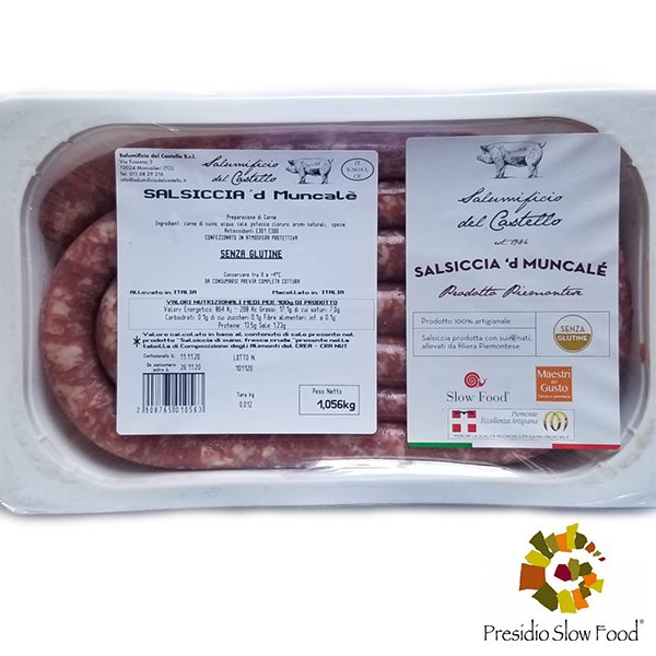 Piedmont Moncalieri Sausage Low Salt - Slow Food Presidium 1kg FROZEN