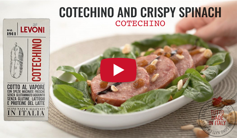 Cotechino and Crispy Spinach recipe Levoni YouTube Buonissimo HK